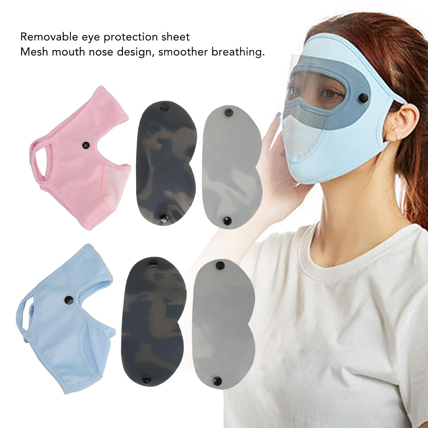 Ice Silk Face Mask UV guardion Womens Sunscreen Face Veil with Black Eye guardor Sheets Pack of 2