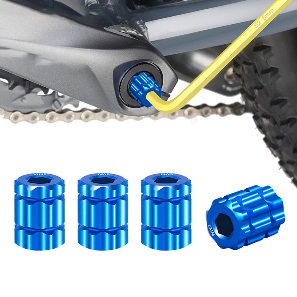 New 3 Colours Bicycle Crank Installation Tool Plum Blossom Crank One-Piece Hollow Crank Arm Wrench CNC Aluminum Alloy Bike Crank Remove Tools for Mountain Road Bike
