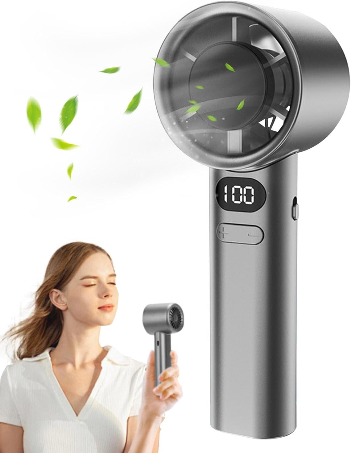 Shoppoint M11 Super Mini Turbo Fan Portable Handheld Fan | USB Rechargeable Mini Electric Fan with 100 Speed Levels & LED Display for Travel, Office & Outdoor Use Nepal