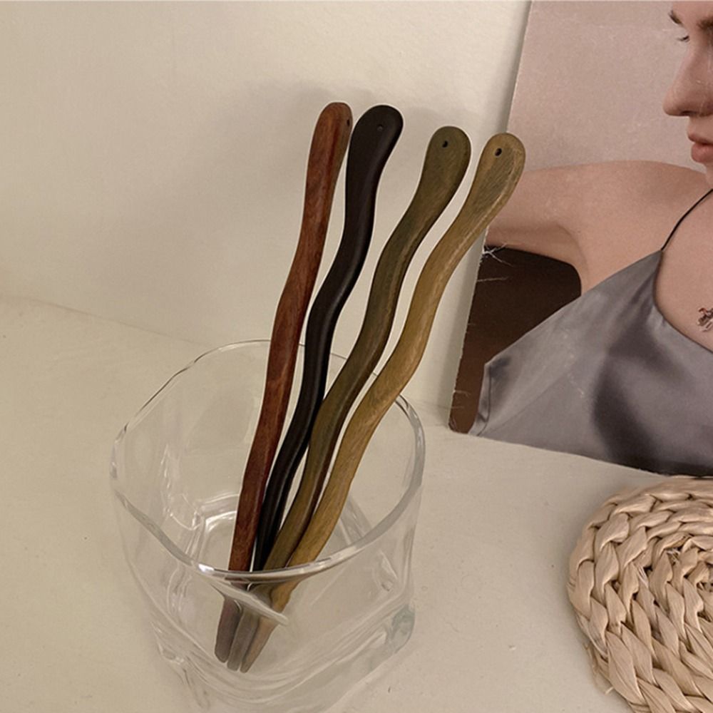 Classic Headdress Hanfu For Girl Cheongsam Headwear Hairpin Chinese Style Hair Fork Wooden Hair Stick Hair Accessories