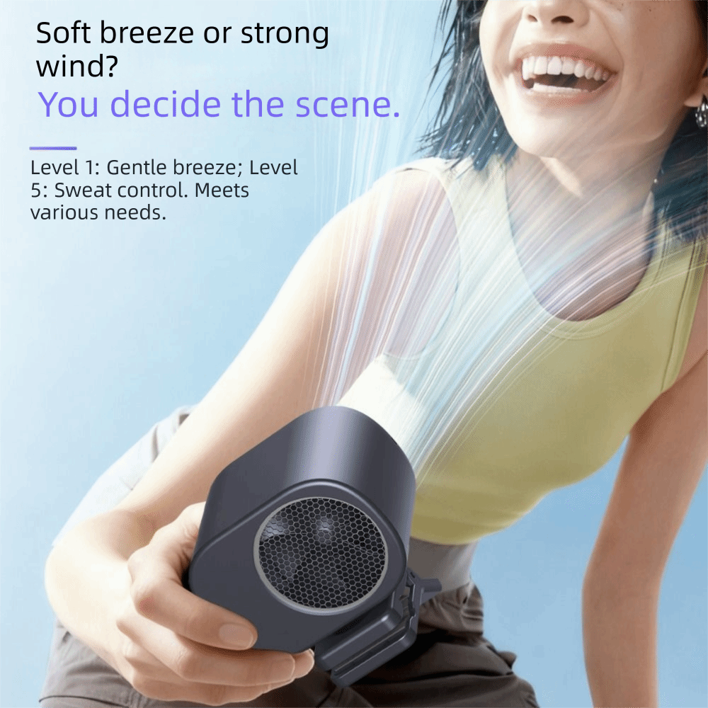 Hands-free Cooling Detachable Design Portable Mini Fan Adjustable Airflow Compact Lightweight Handheld Cooling Fan Gentle Stable Wind Simple One-button Control Multifunctional Fan Commuting Travel