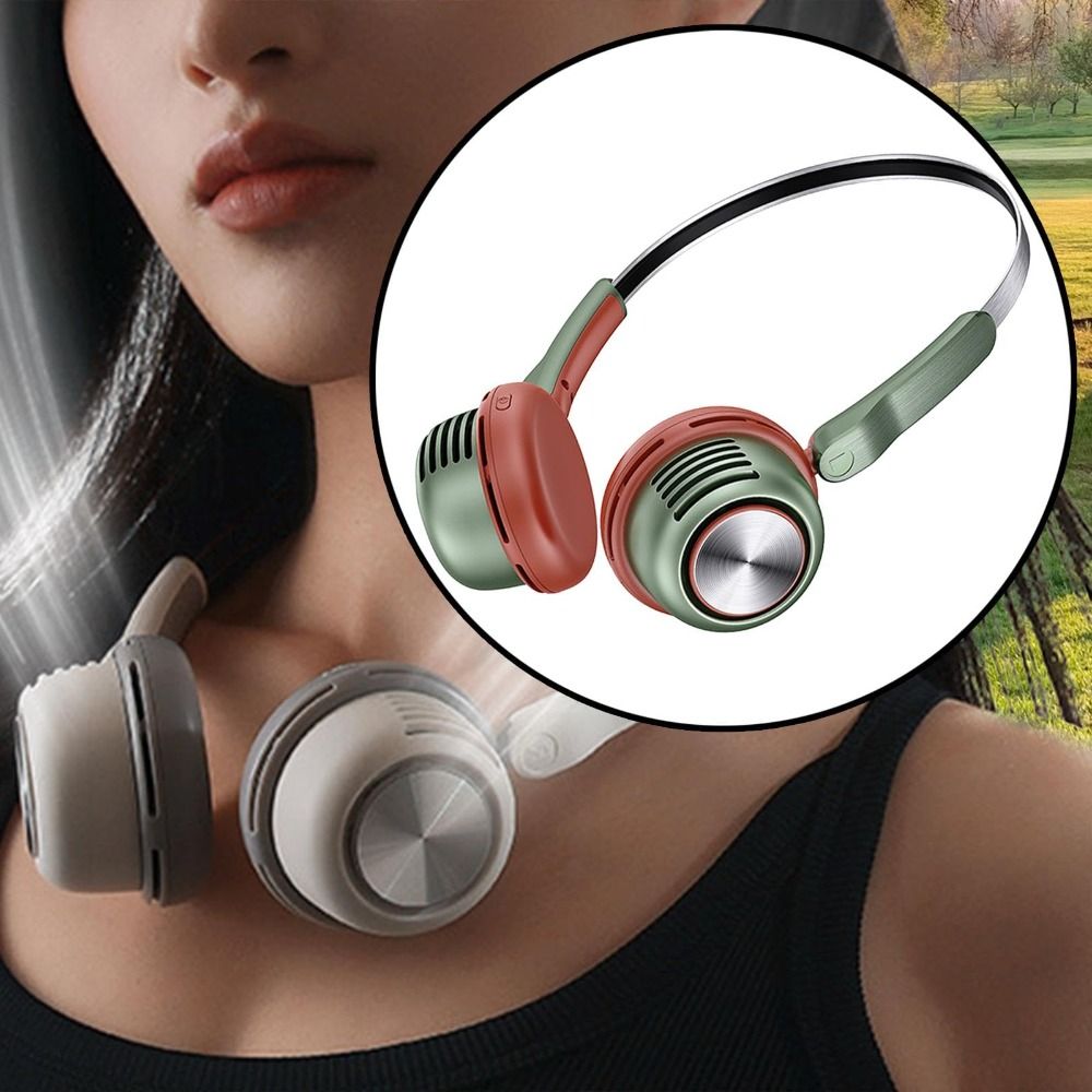 Wearable Cooling Portable Fan Leafless Bladeless Neck Fan Hanging Rechargeable Air Cooler Necklace