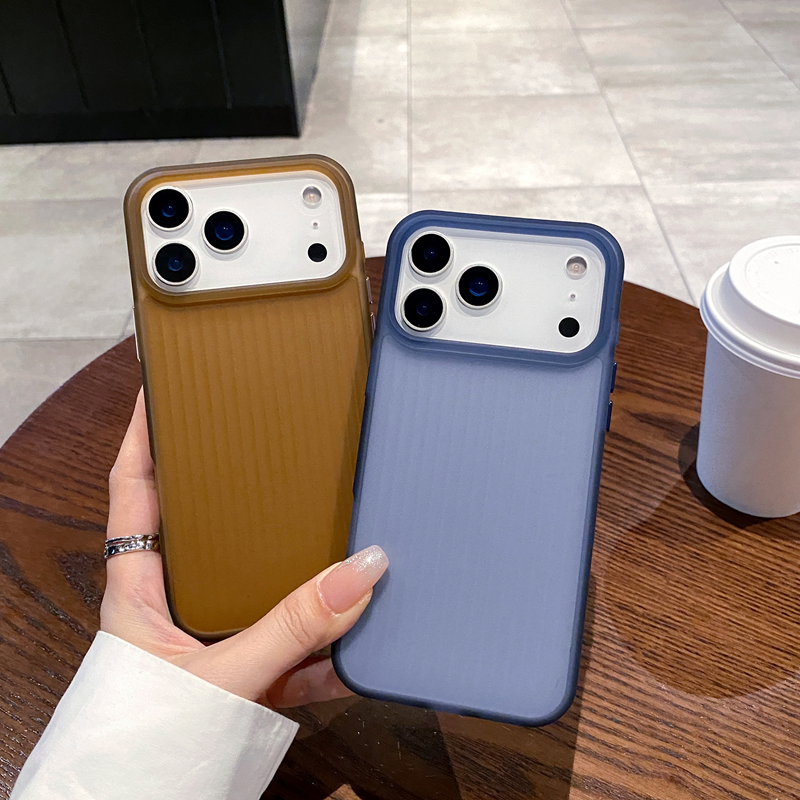 HOCE Luxury Corrugated Stripe Pattern Translucent Phone Case For iPhone 17 Air 16 15 14 13 12 Pro Max Shockproof Matte Skin Friendly Cover