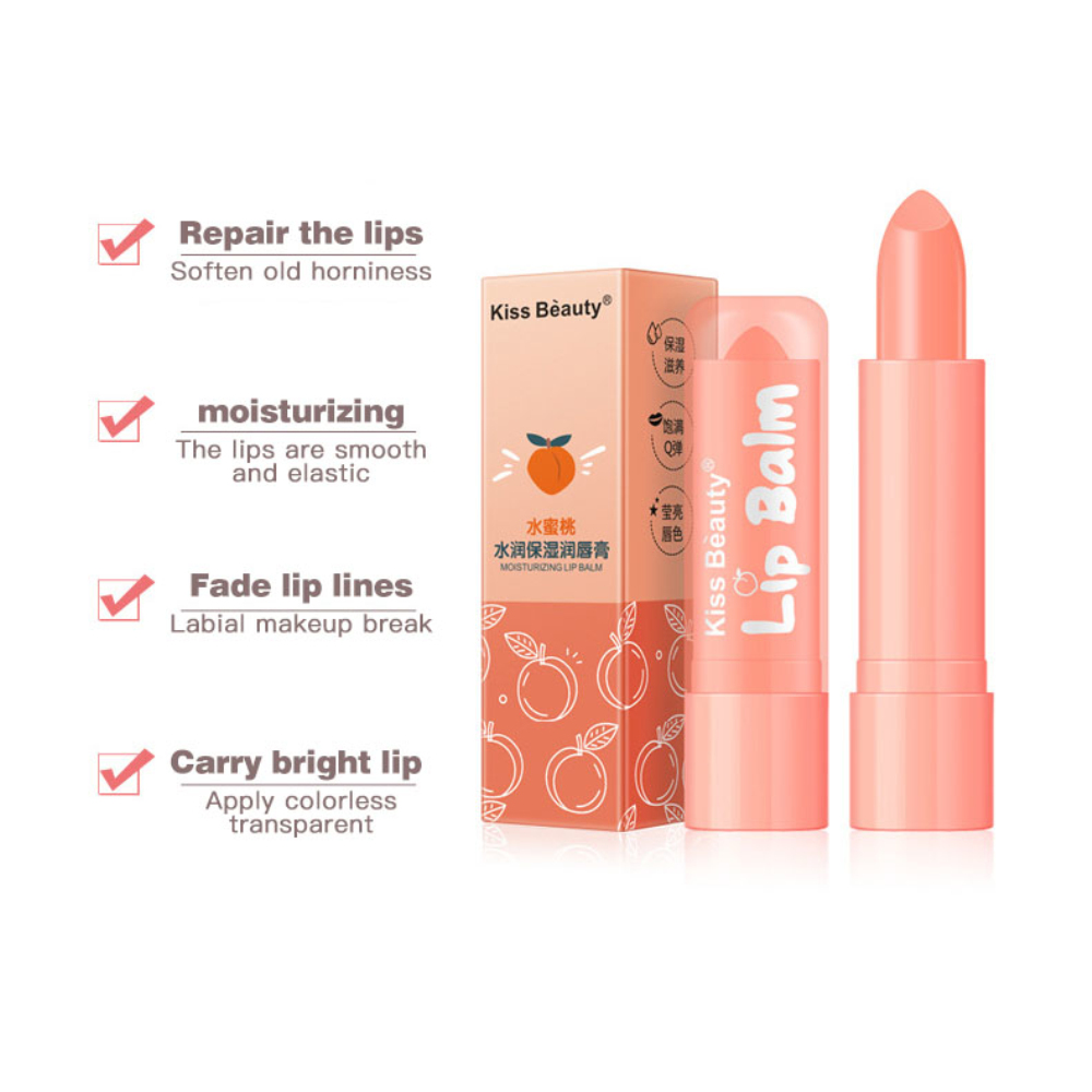 99 Mall Offer Peach Lip Balm,Kiss Beauty Lip Balm Multipack Natural Moisturising Lip Balm Hydrating and Nourishing Lip Moisturiser Organic Lip Moisturizing Care,Soothes Dry Lips By 99 Stores