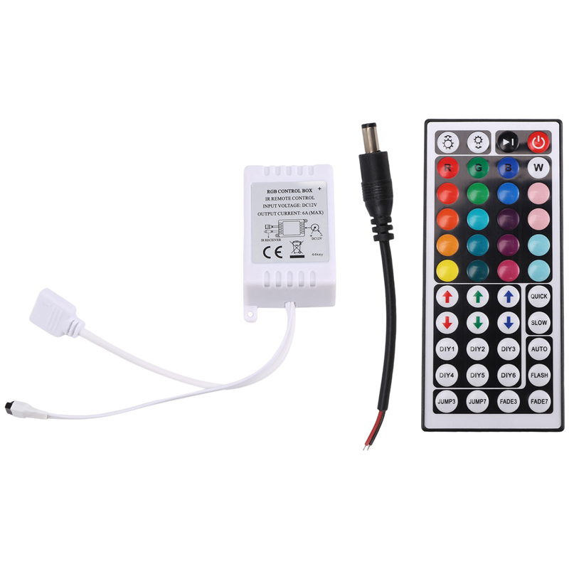 44 keys Wireless IR Remote control with receiver for 5050 3528 RGB SMD LED strip light