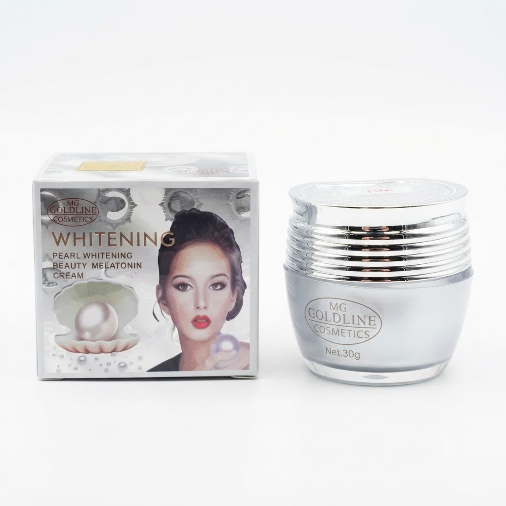 MG Goldline Pearl Beauty Melatonin Cream | 7 Days Skin Lightening & Anti Dark Spot Freckle and Melasma Removal Face Cream 30g