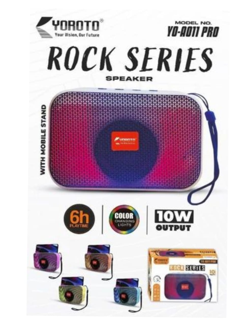 Yoroto YO-AO11 Plus Portable wireless Bluetooth Speaker,6 Hours Play Time