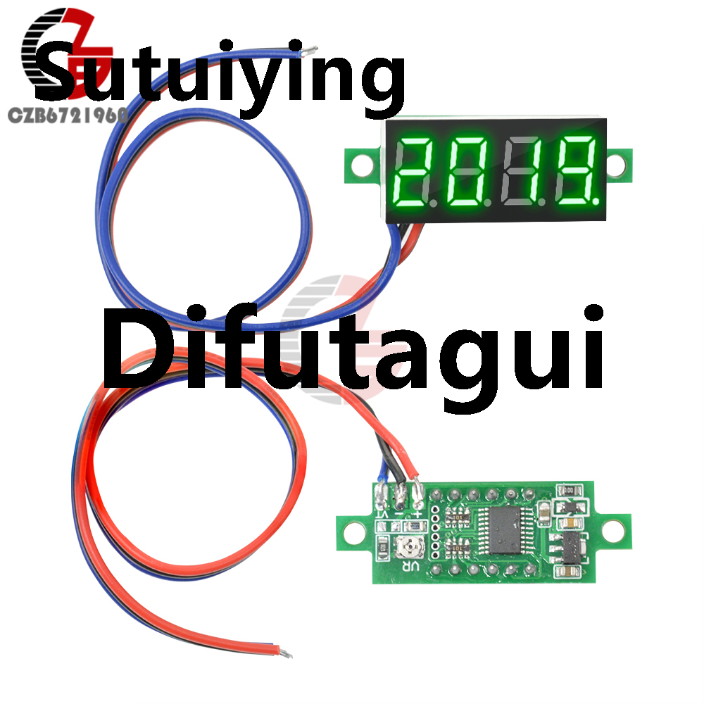 Difutagui DC 0-100V 0.36| Digital Voltmeter Panel 4 Digit High Accuracy Fashion Luxury Car Voltage Meter 12V 48V 60V Battery Capacity Tester Detector