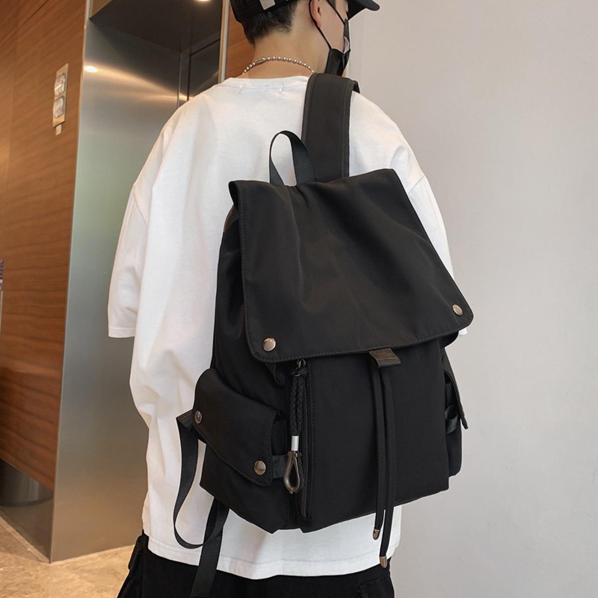 Xiulong New Preppy Style Leisure Schoolbag Male College Student Couple Backpack Korean StyleinsWind Solid Color Backpack