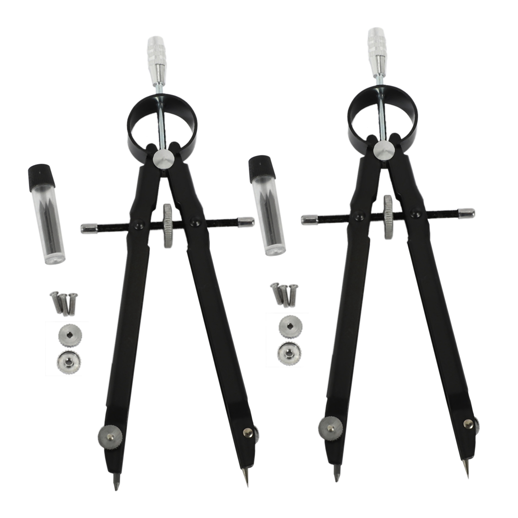 FORIDE 2X Professional Compass, Compass Geometry Set with Lock, Math and Precision Compass, Metal and