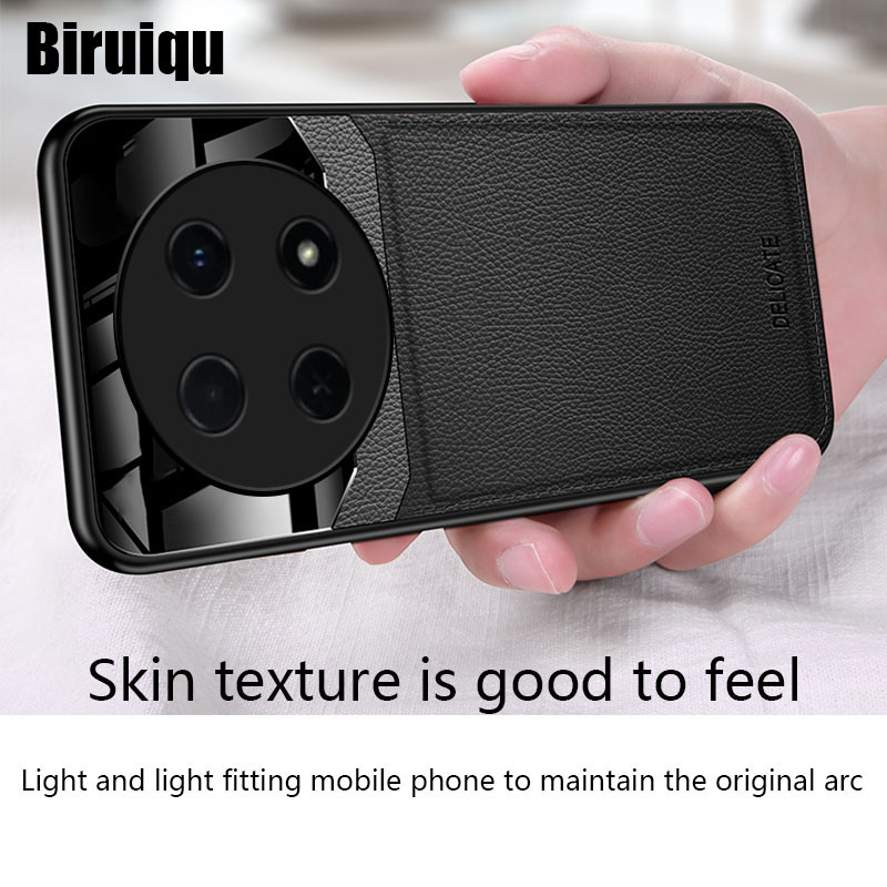 Biruiqu For Huawei Nova 13i Carbon Fiber Glass Protective Case Cover