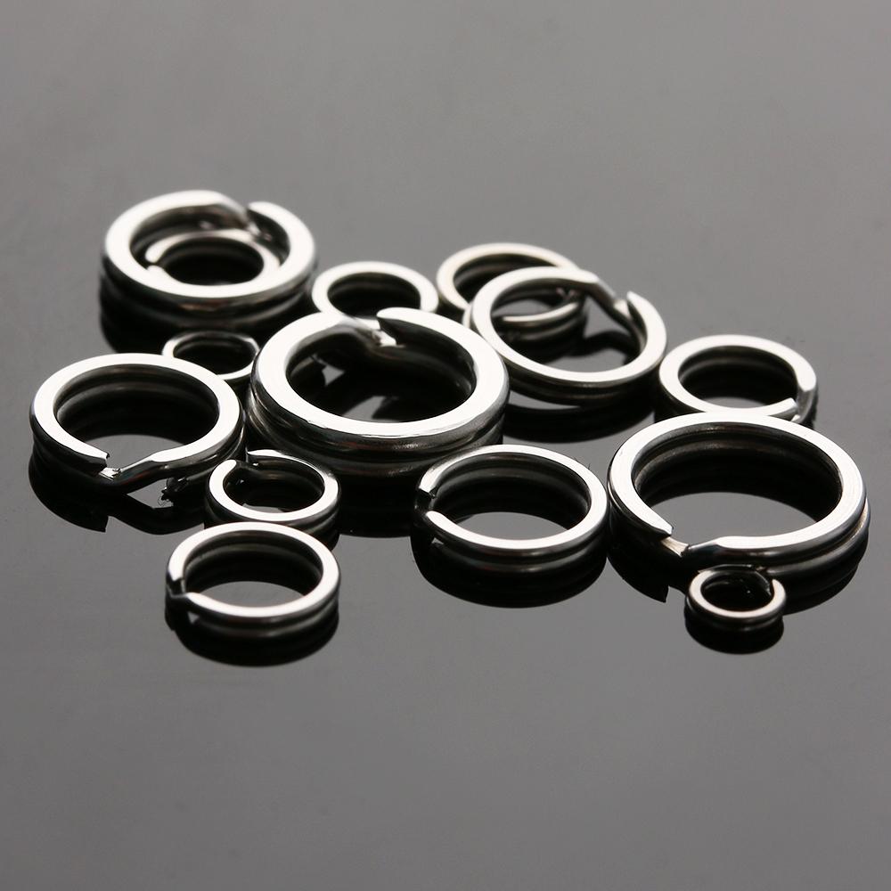 100pcs Double 3#-8# Line Tackle Fish Connector Stainless Steel Swivel Snap Fishing Split Rings