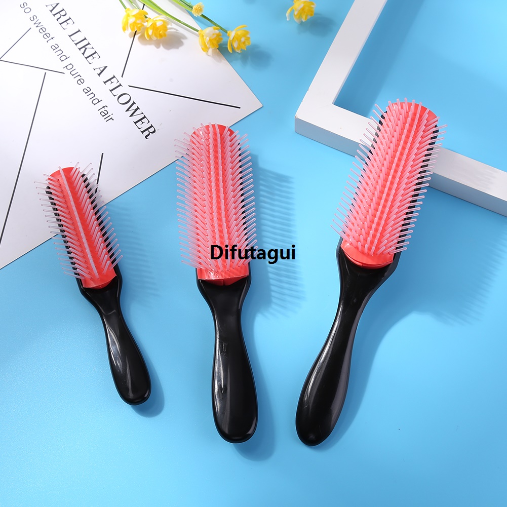 Difutagui Salon Men's Straight Wet Hairbrush Detangle Massager Hairbrush Fifty percent discount Untangle Denman Pai 9 LuckyBabyFans [Store] Scalp Comb