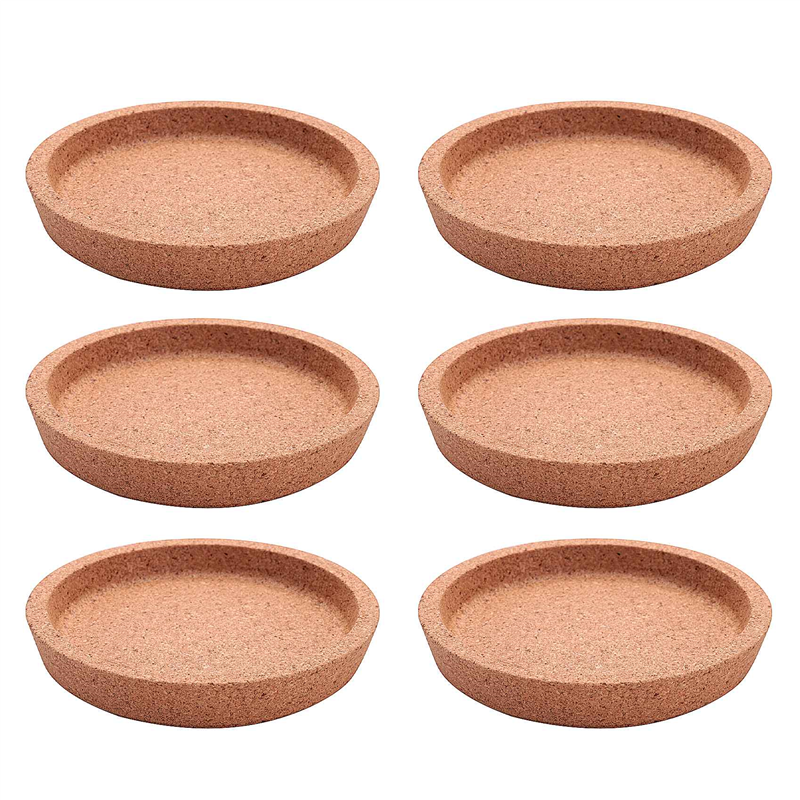 NAMUNY 6 Pack Cork Coasters, 4 Inch Absorbent Heat Resistant Round Cork Coasters for Most Kind of Mugs in Office or Home