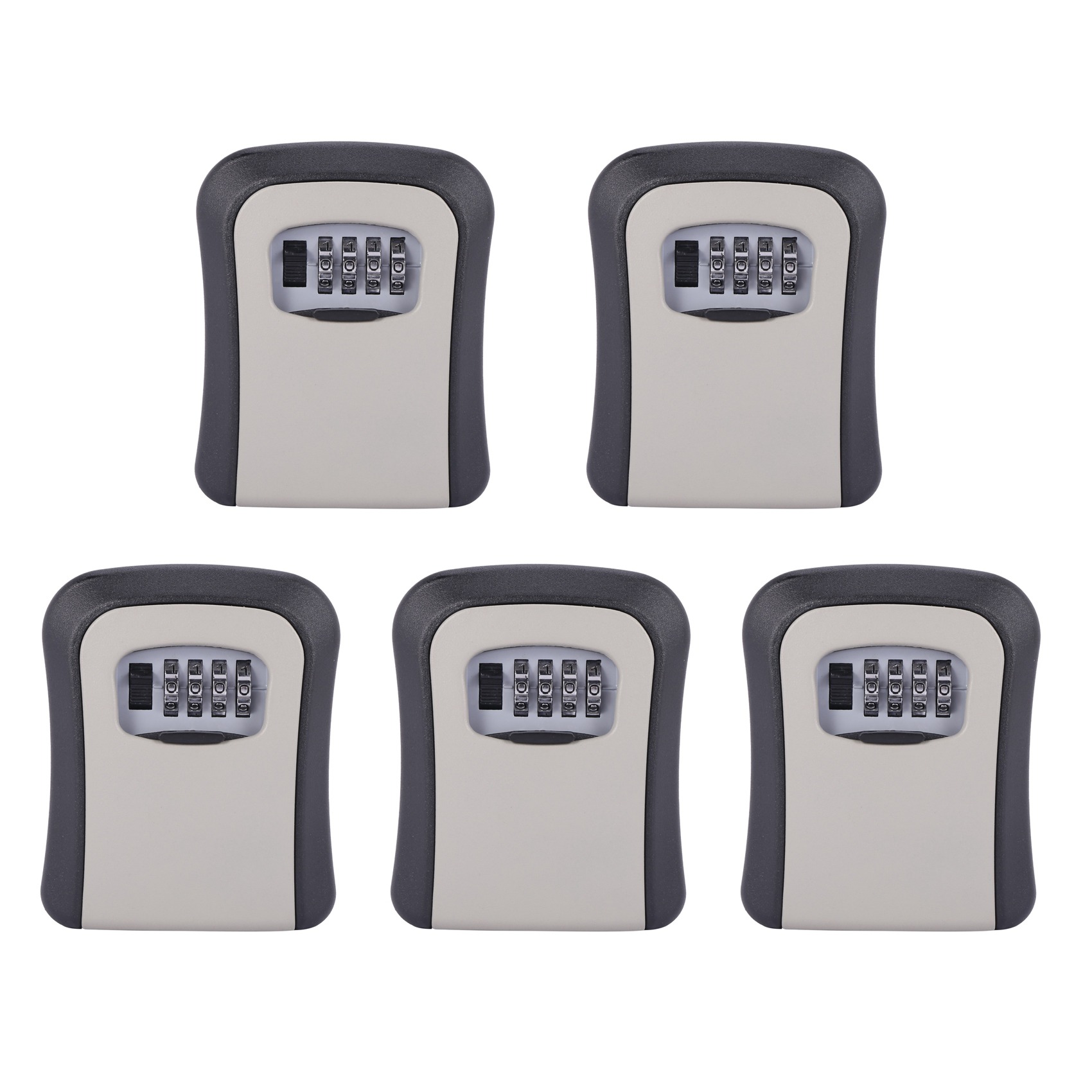 fasdaga 5X Key Lock Box Wall Mounted Aluminum alloy Key Safe Box Weatherproof 4 Digit Combination Key Storage Lock Box