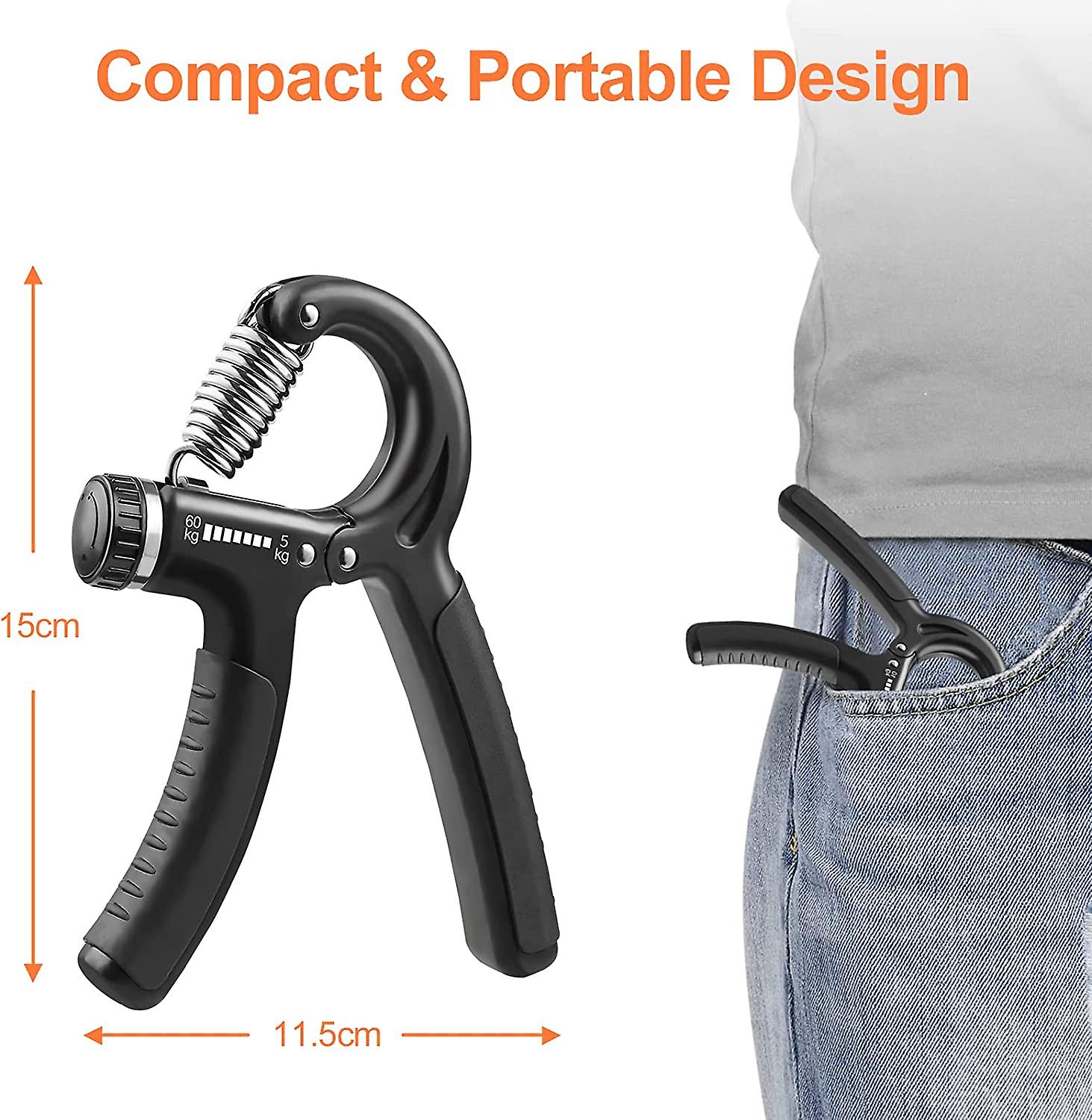 5-60 kg Grip Strengthener Exerciser - Adjustable Hand Grips Strengthener with Stainless Steel Spring for Strong Wrists, Fingers, Forearm, Hands