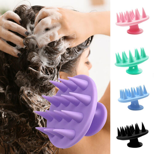 Silicone Scalp Massager and Shampoo Brush for Hair Growth - Soft Bristle Hair Scrubber for Deep Cleaning and Dandruff Removal - Ergonomic Head Massage Comb for Men and Women