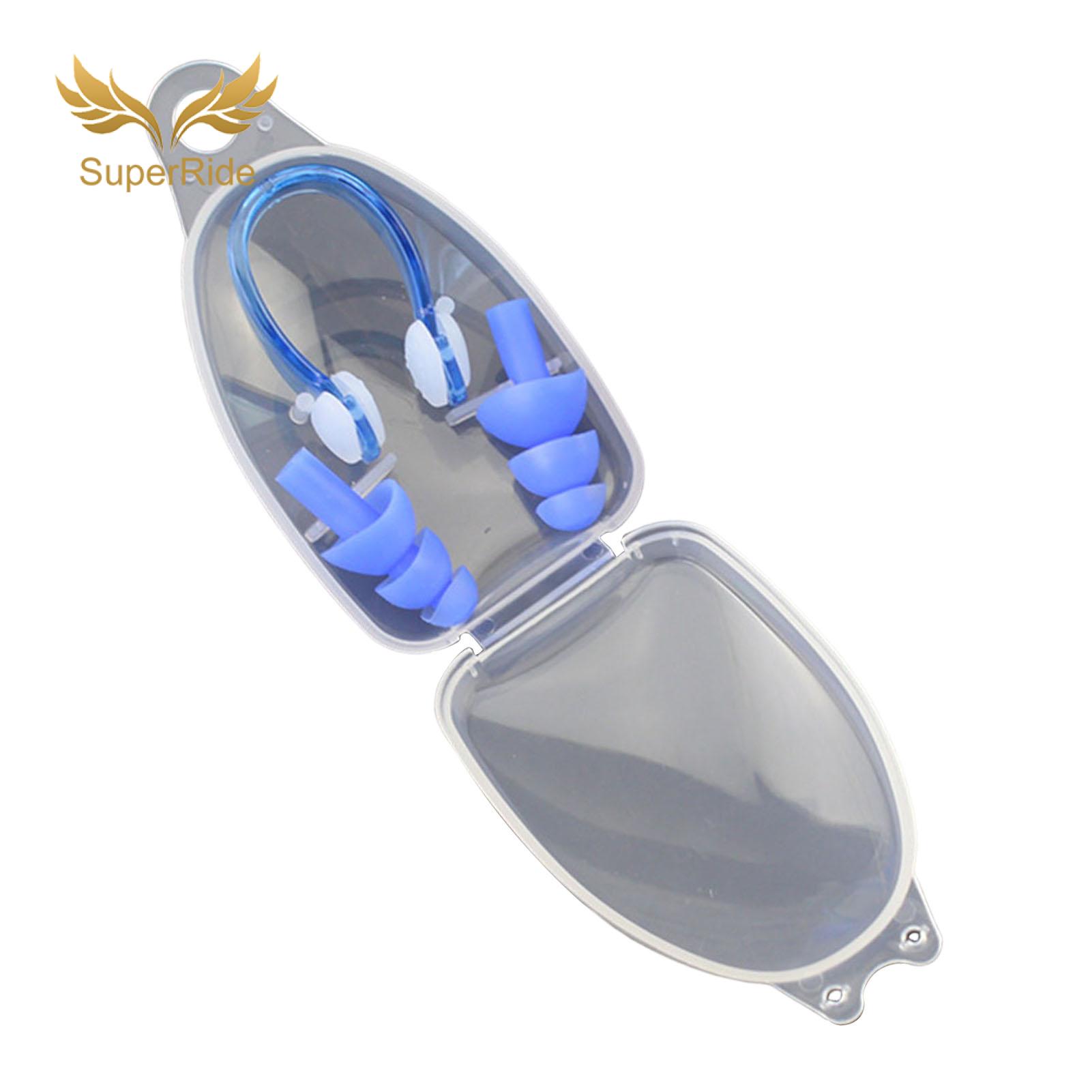 SuperRide Nose Clips for Swimming Silicone Swimming Nose Clip Earplug Set for Water Sports Non-slip Waterproof Comfortable Perfect for Pool Beach