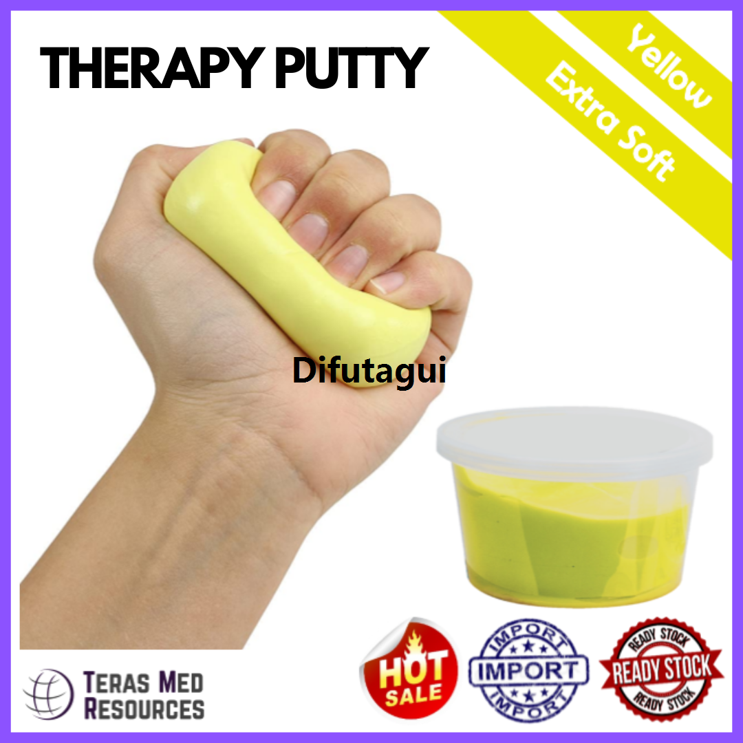 Difutagui THERAPUTTY YELLOW (EXTRA SOFT) THERAPY PUTTY Luxury FOR HAND EXERCISE (100 gram 50 gram)