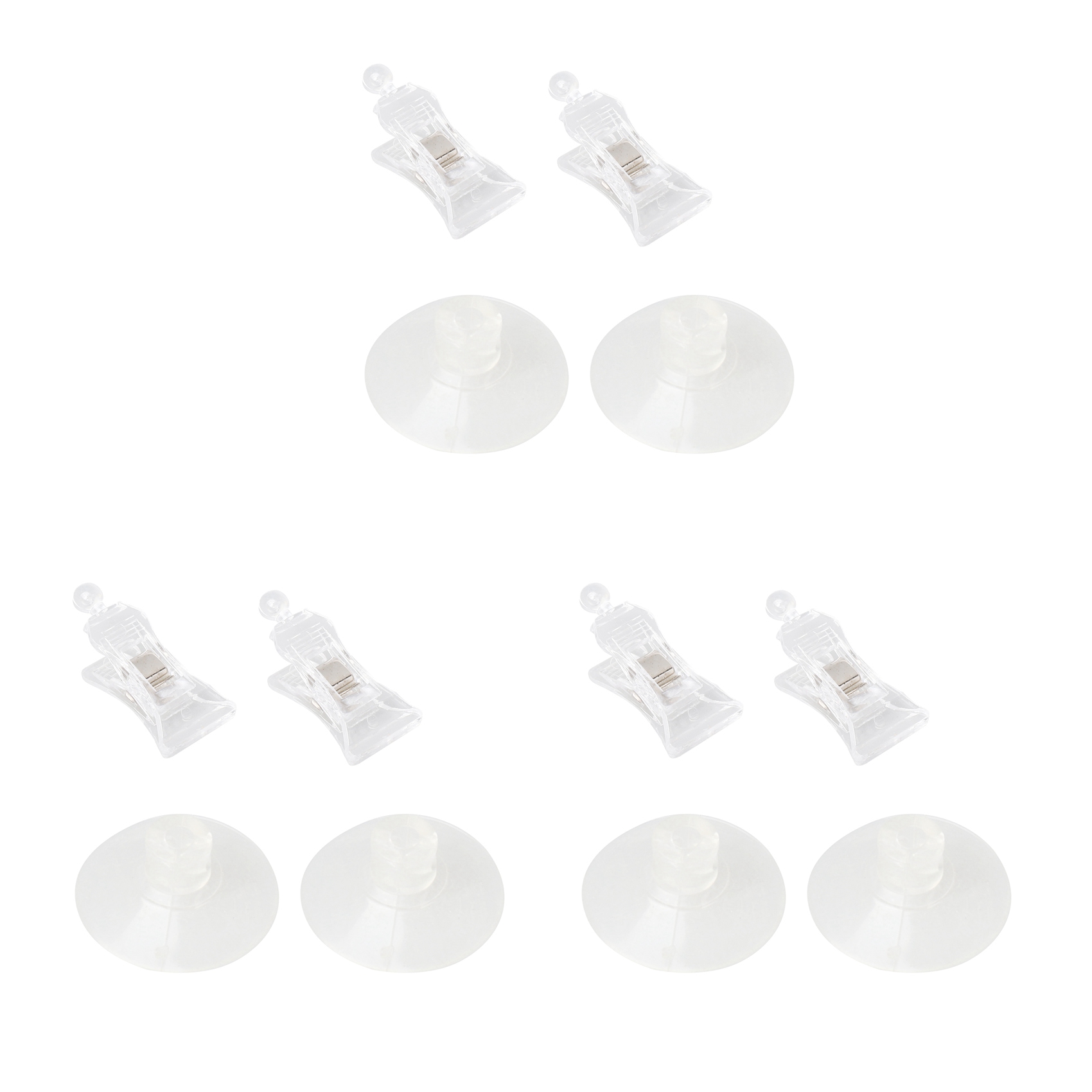 FORIDE 6 PCS 47mm Clear Plastic Wall Suction Cup Clip Clamp