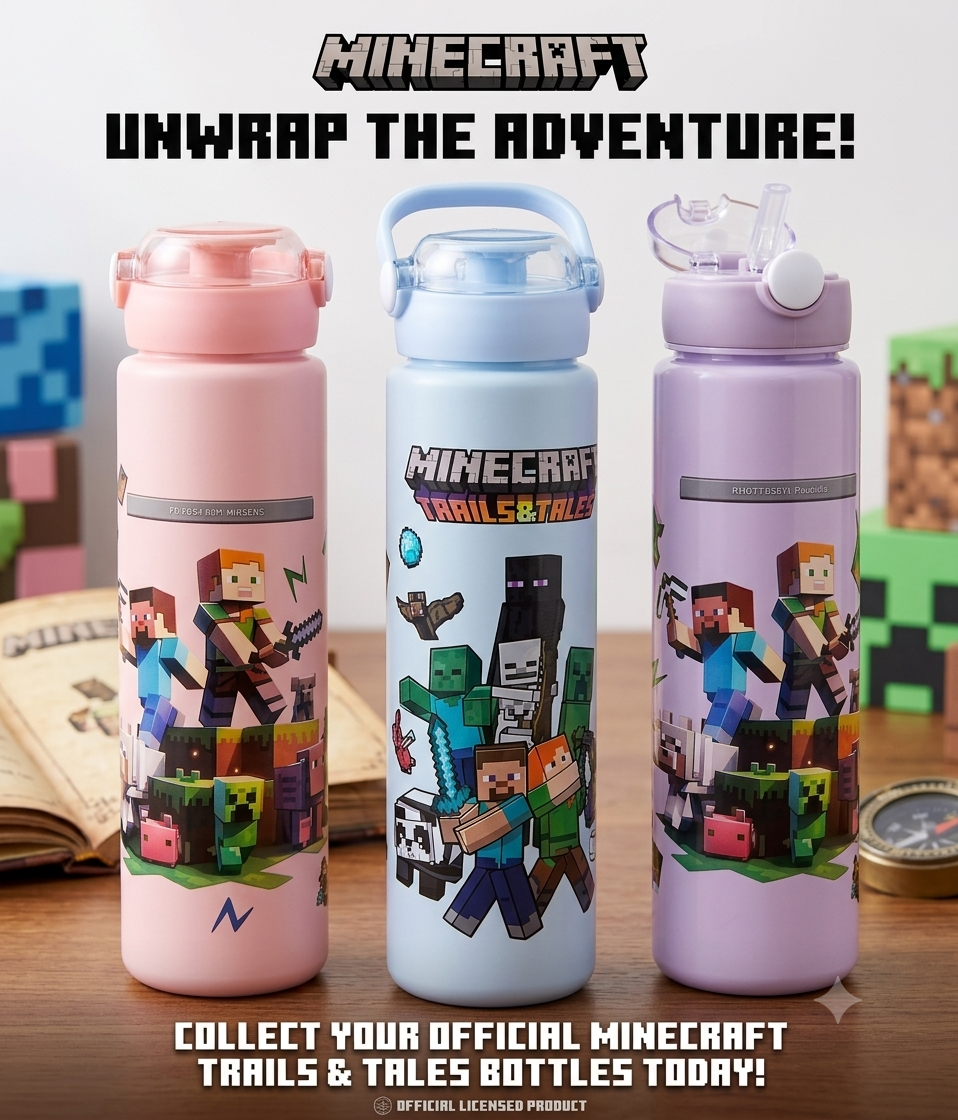Minecraft Trails & Tales Water Bottle (750ml)