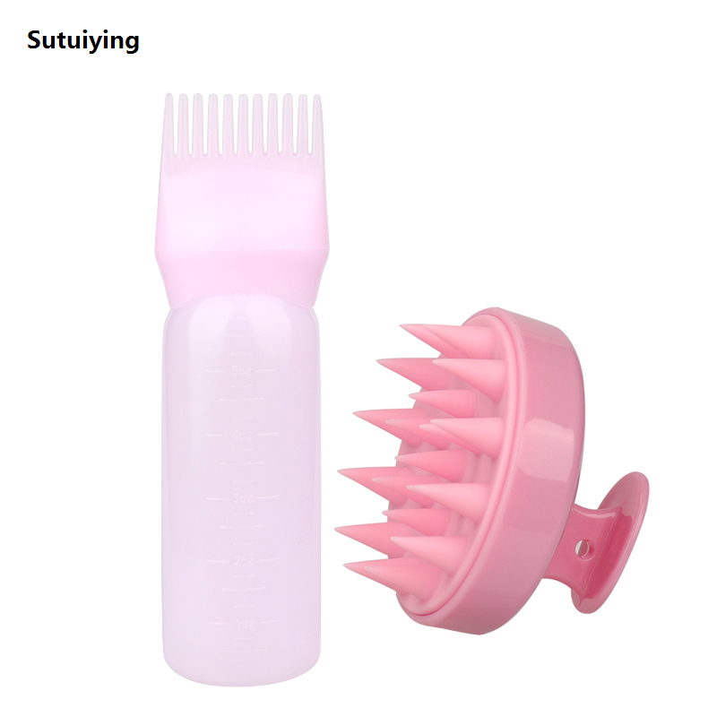 Sutuiying Scalp Massager Shampoo Brush and Root 【2025 Version】 Comb Applicator Bottle 2 sets