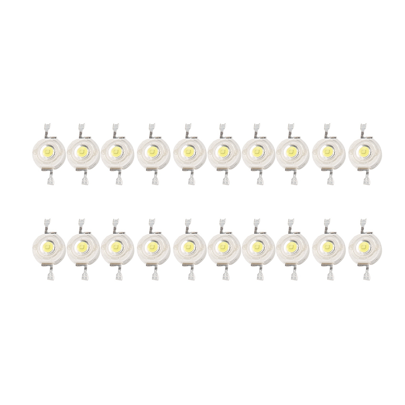 400 Pcs High Power 2 Pin 3W White LED Bead Emitters 170-190Lm 6000K