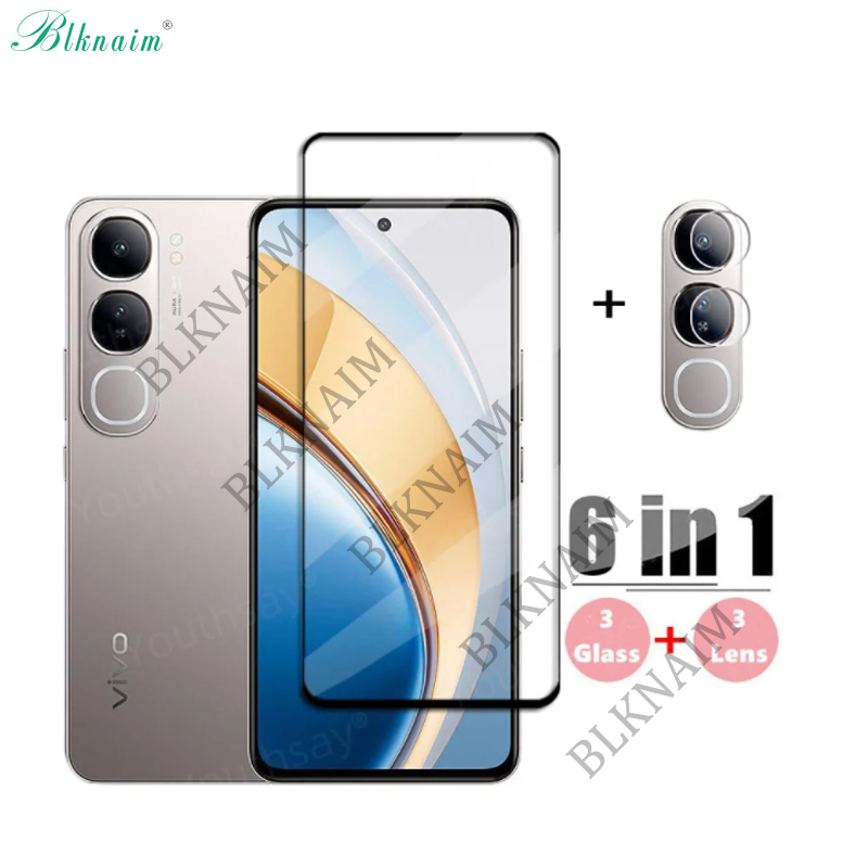 BLKNAIM 6-IN-1 3pcs Glass+3pcs Lens For Samsung A16 5G Glass Tempered Glue Glass Hard Screen Protector Screen Camera Lens