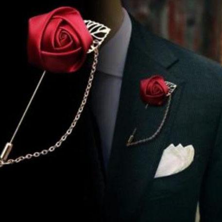 Rose Brooch For Men