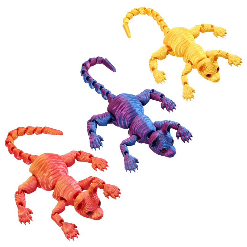 3D Printed Animal Ornaments Realistic Hairless Cat Statue Cat Toys