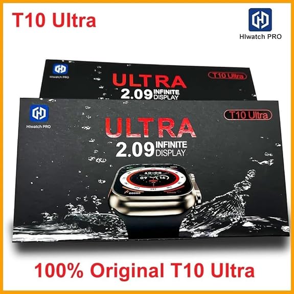 ORGINAL T10 Ultra Smartwatch 2.09" inch Big Display Sleek Design Metal Body with 53mm Real Screws Calling Wireless Charging with Activity Tracker| T10 Smartwatch Available In Black And Orange Color