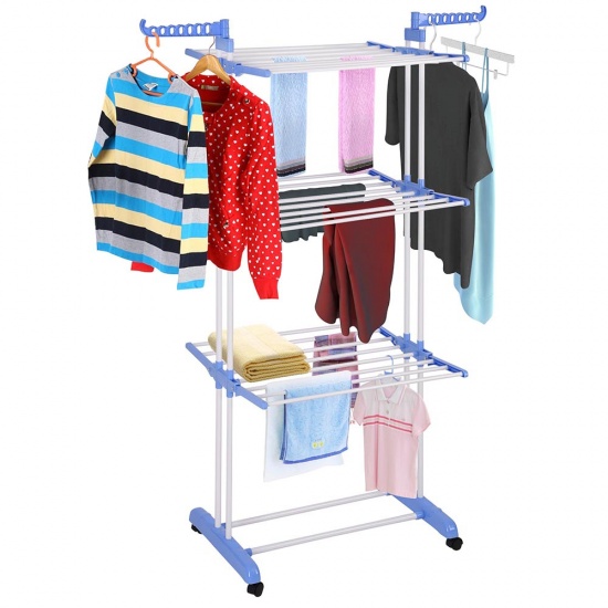 Stainless Steel Triple Layer Foldable Cloth Dryer/Clothes Drying Stand Heavy Duty
