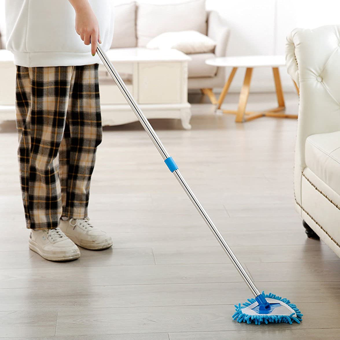 Mini Retractable Triangle Lazy Cleaning Mop Bathroom Brush Wall Floor Tool
