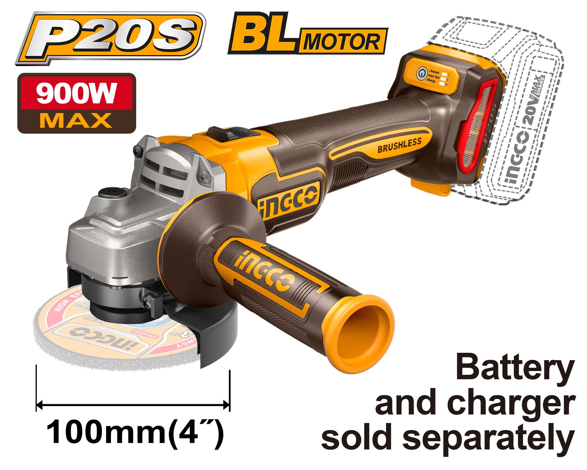 INGCO Tools Cordless Angle Grinder (Battery Not Included)