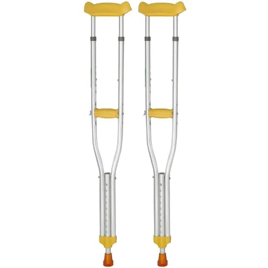 Axillary Aluminum Walking Crutches with Underarm Support - Adjustable Medical Crutches (Pair)