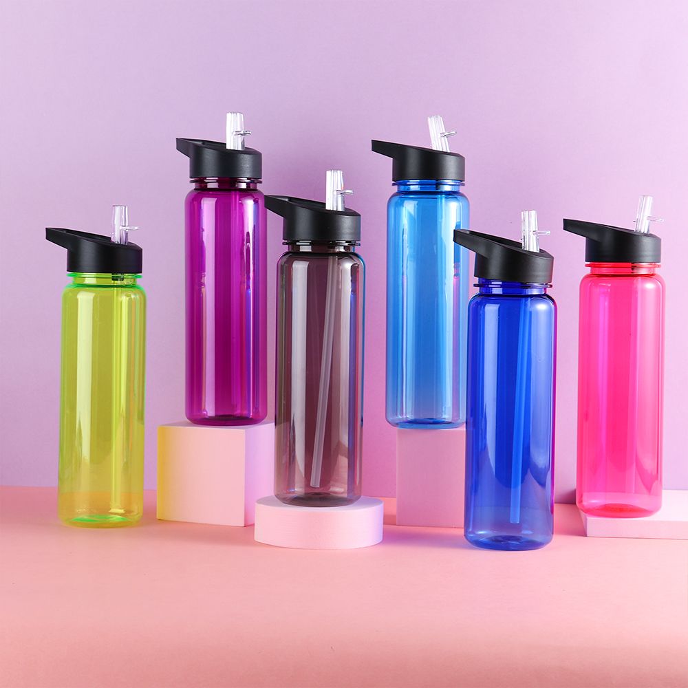 750ml Sport Leakproof Portable Drinking Cup Water Bottles Food Degree Plastic Clear