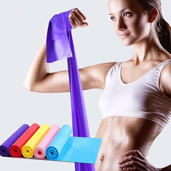 Thera band Resistance Band, Professional Latex Elastic Bands, Core Exercise, Physical Therapy, Lower Pilates, at-Home Workouts, & Rehab-Fitness Bands for Yoga and Stretching therabands (Heavy-Purple)