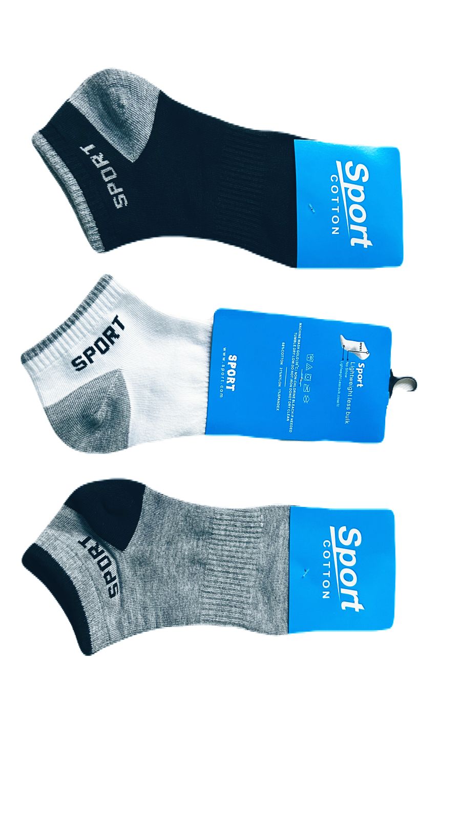 Set Of 3 Pis Premium Thick Base Cotton Sports Socks For Men