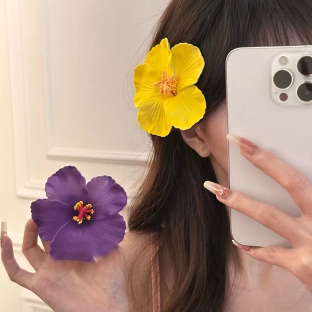 Cute Butterfly Orchid Orchid Flower Hairpin Sweet Bohemia Barrettes Hair Accessories Seaside Vacation Headwear Wedding Decoration