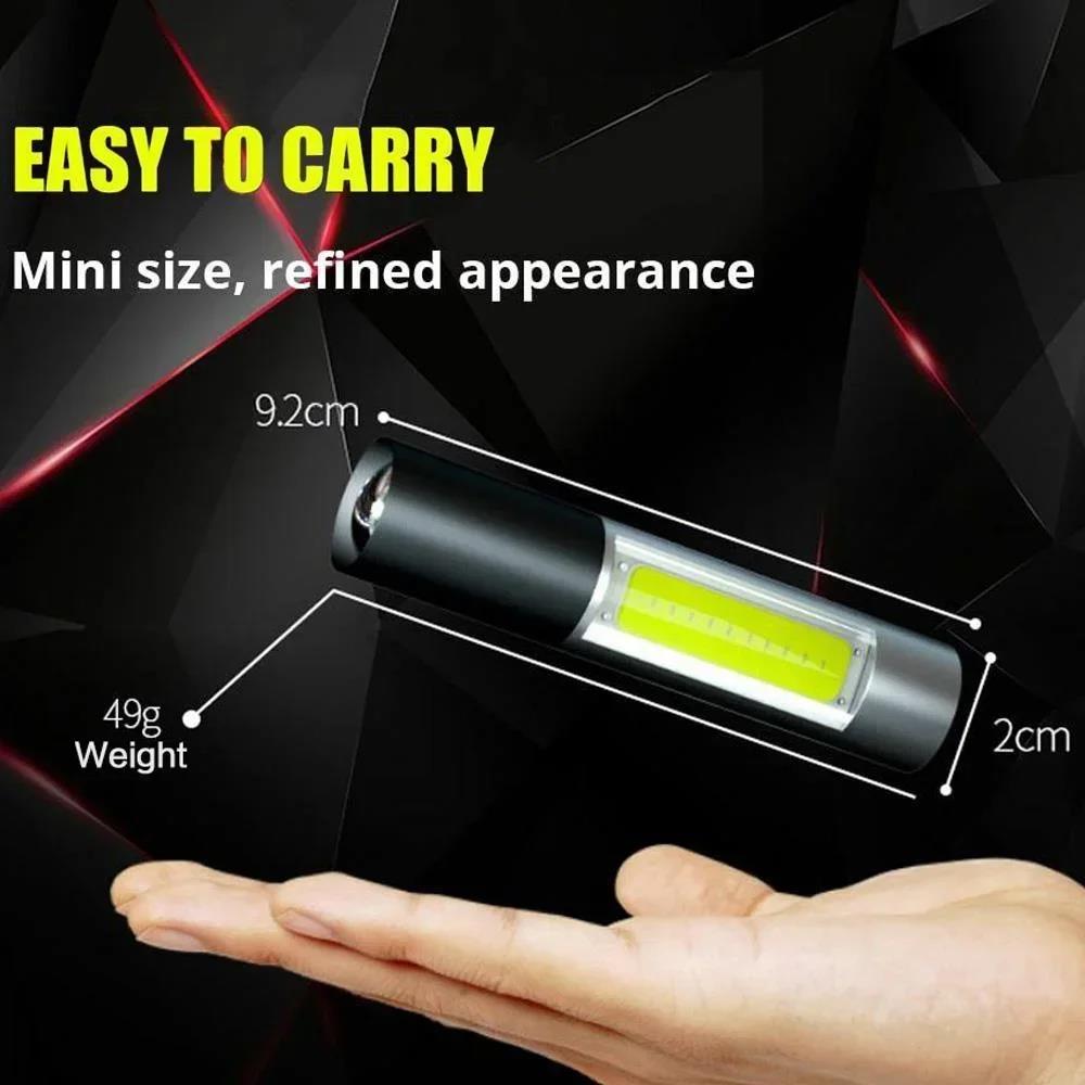 Luxury Mini Tactical Torch Super Bright 3 LED Flashlight Type-C Rechargeable Camping Light ABS+Metal Clip Hiking Lamp Easy To Carry