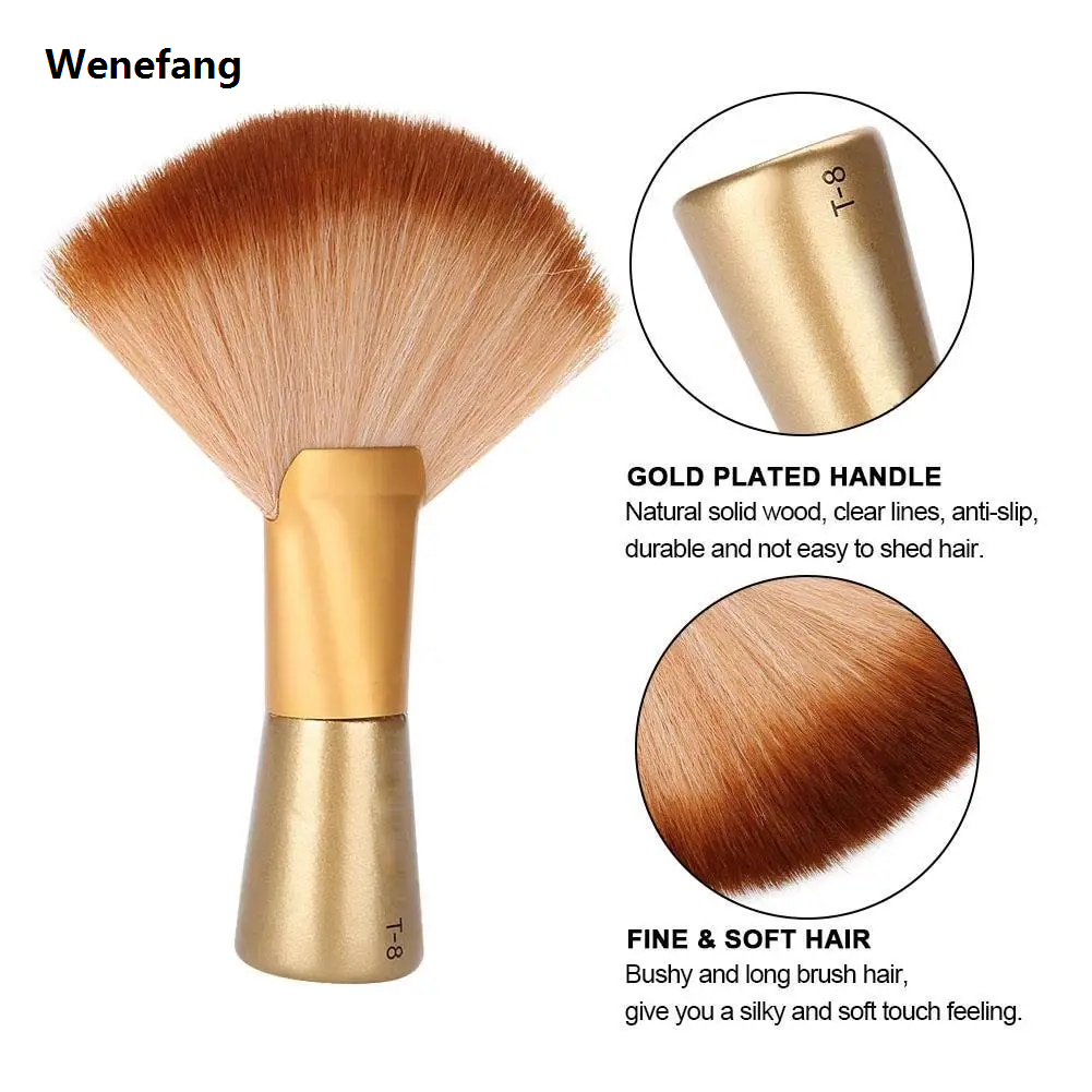 Wenefang Barber Neck Duster Soft Large Fan Shaped Salon Brush Hair Face Hair Cleaning Brush Professional Hair Cutting Tools