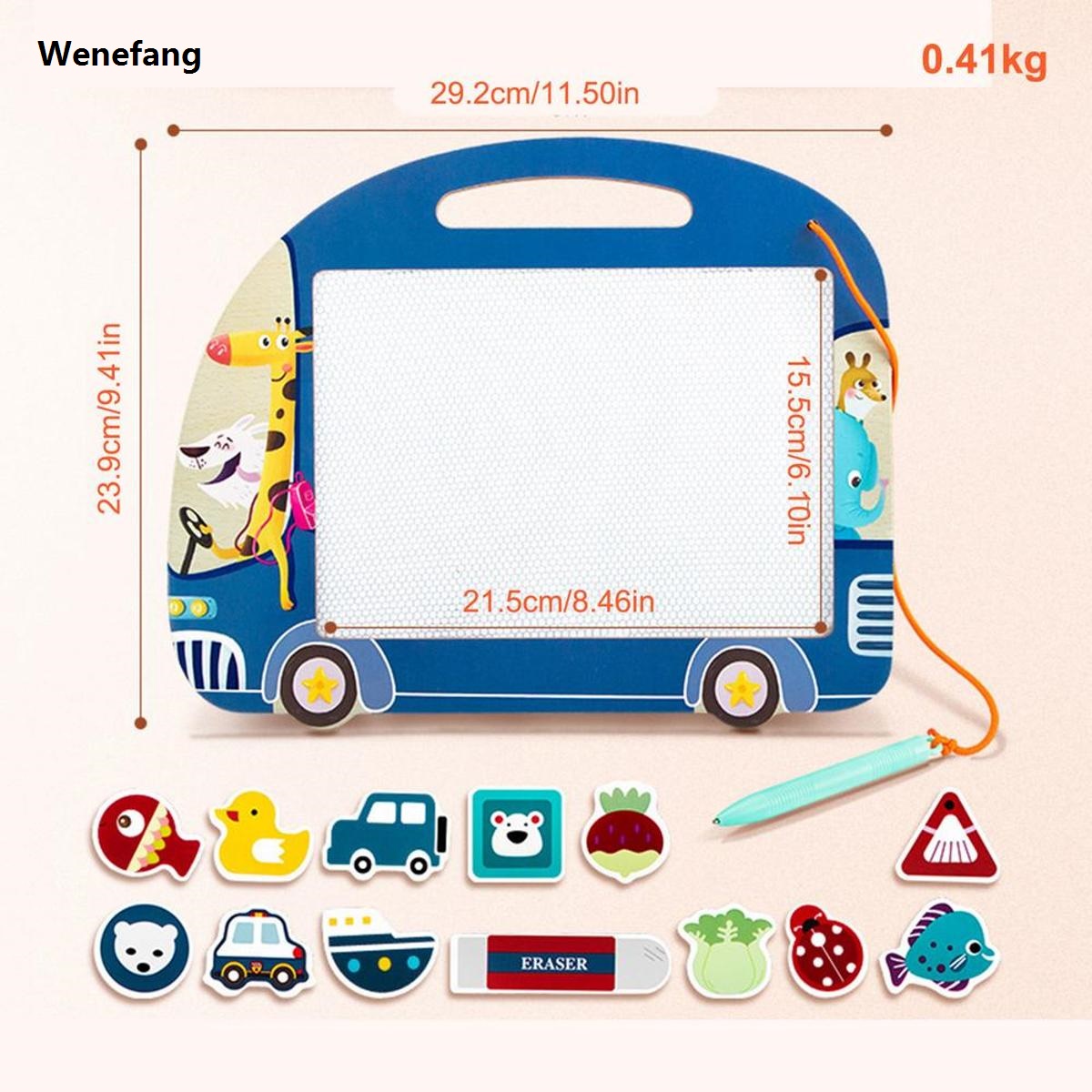 Wenefang Erasable Magnetic Drawing Board 7-In-1 Diy Puzzle Doodle Board Writing Pad Toddler Doodle And Sketch Pad With Magnetic