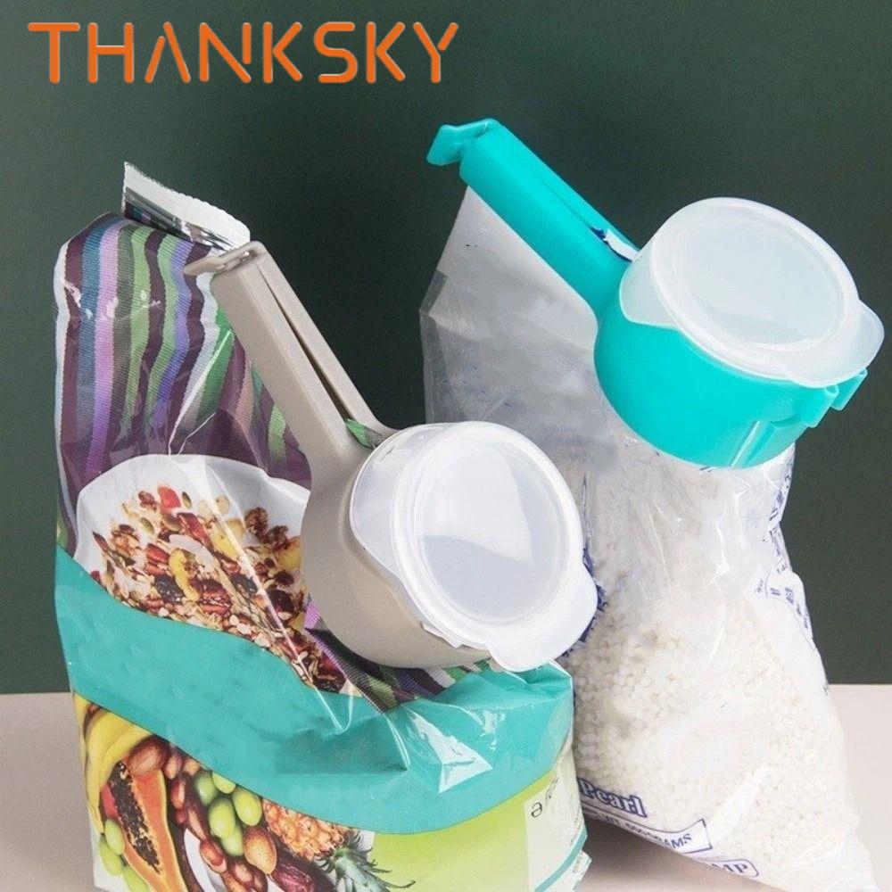 4 pcs Durable Plastic Food Bag Clips Pour Spout Airtight Seal Bag Sealer Clips Moisture-Proof Reusable Snack Bag Sealer Pantry Organization