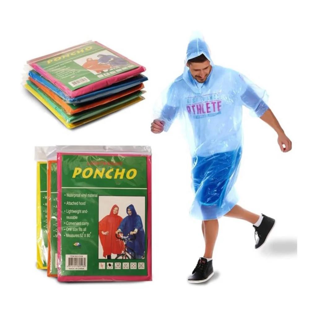 Poncho Raincoat Reusable Lightweight Waterproof Raincoat For Unisex (Colour May Vary)