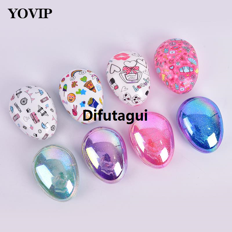 Difutagui 1PCS Anti Static Hair Comb Eggs Round Shape Soft Styling Tools Fashion Hair Brushes For Women Travel Hair Detangling Smoothing Comb