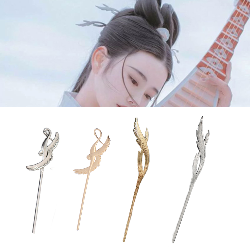 Ancient Headwear Feather Bridal Girls Ornaments Hairpin Hair Fork Hair Stick Bird