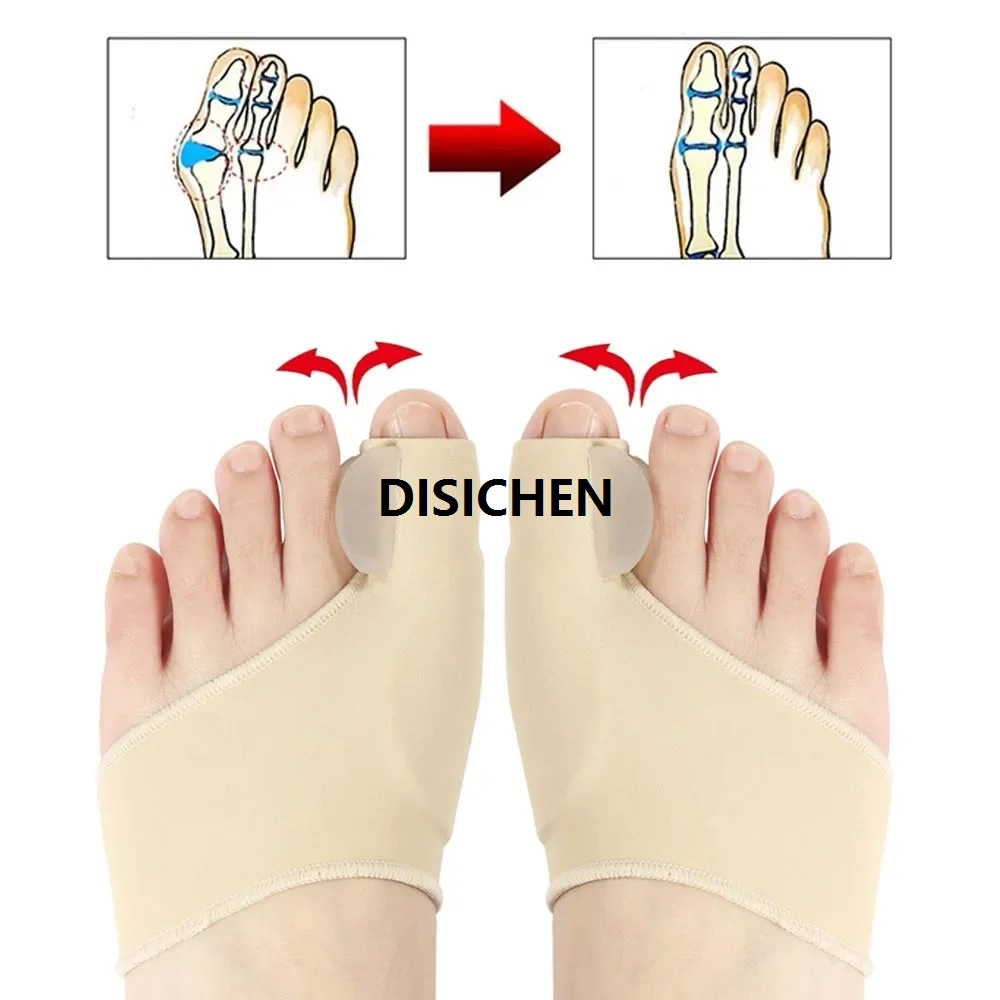 DISICHEN 2 Pcs Silicone Toe Spreader Separator Bunion Hallux Valgus Corrector Thumb Finger Correction Straightener Foot Care Tool Fashion