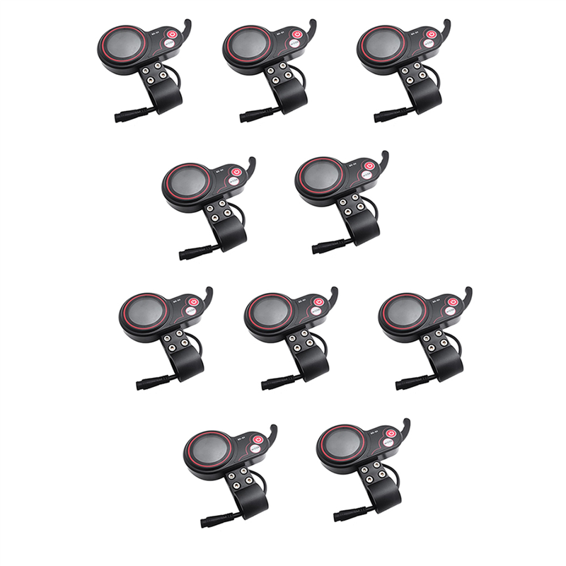 Wurrpopy-10X QS-S4 48V-60V Thumb Throttle LCD Display Meter for Zero 8 9 10 8X 10X Electric Scooter 6PIN Display Accessories