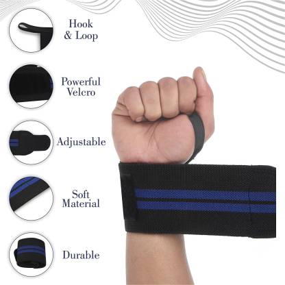 Adjustable Stretchable Weight Lifting Wrist Support Brace - Blue - 1 Pair