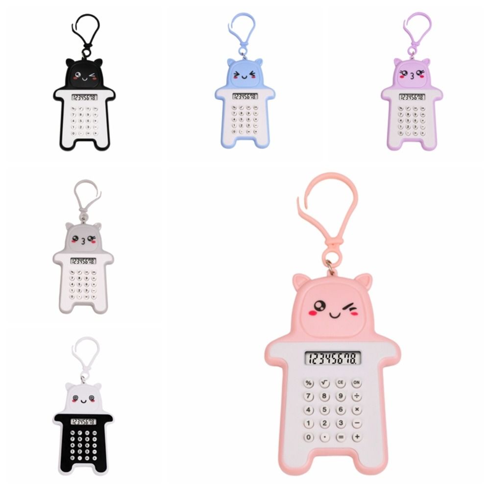 Portable Kawaii Mini Calculator 8 Digits Display Maze Key Chain Lightweight Candy Color School Supplies Office